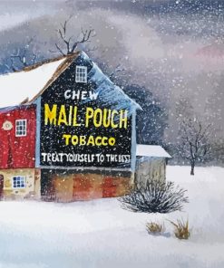 Snowy Mail Pouch paint by number