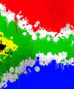 Splatter South Africa Flag Paint By Numbers