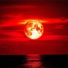 Strawberry Moon Over Sea paint by number