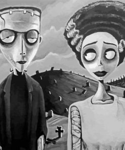 The Bride Of Frankenstein Cartoon Paint By Number