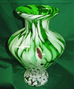 Vintage Green And White Vase Paint By Numbers