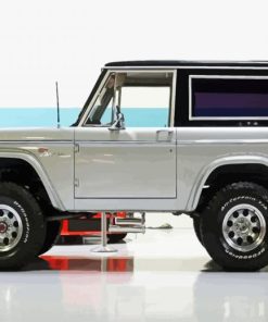 White 1977 Bronco Four Wheel Drive paint by number