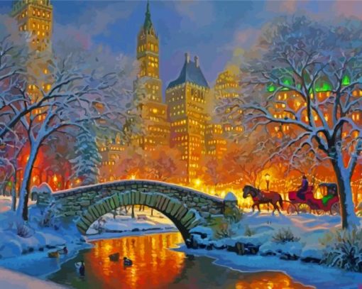 Winter Central Park New York Paint By Number