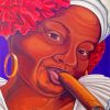 Woman Smoking Cuban Cigar Art Paint By Numbers