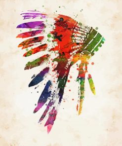 Abstract Native American Headdress Paint By Numbers