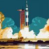 Apollo 11 Rocket Art Paint By Numbers