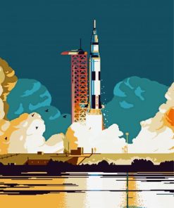 Apollo 11 Rocket Art Paint By Numbers