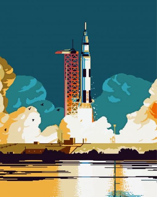 Apollo 11 Rocket Art Paint By Numbers