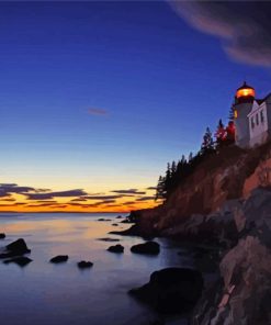 Bass Harbor Lighthouse Dawn Paint By Numbers