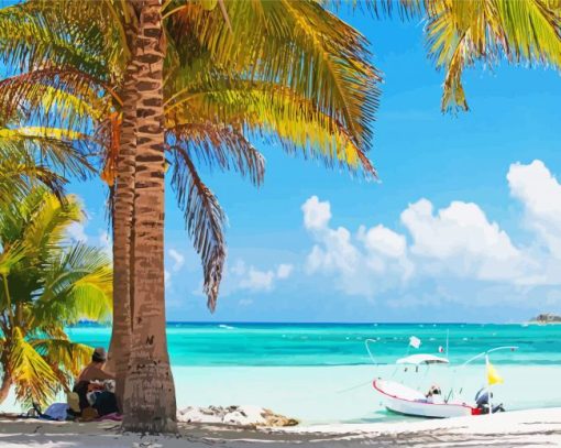 Beautiful Beach In Quintana Roo Paint By Numbers