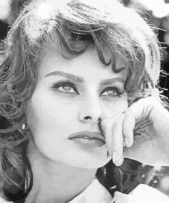 Black And White Sophia Loren Paint By Numbers