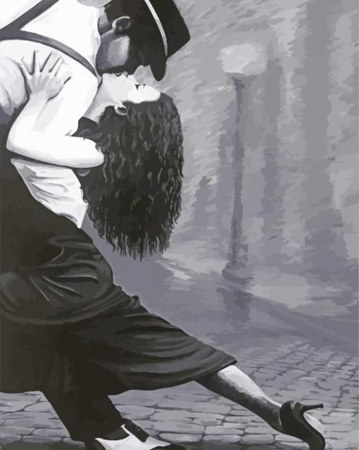 Black And White Couple Dancing Paint By Numbers