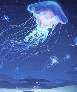 Blue Galaxy Jellyfish Paint By Numbers