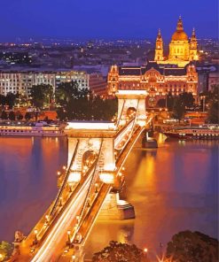 Budapest Evening Night Paint By Numbers