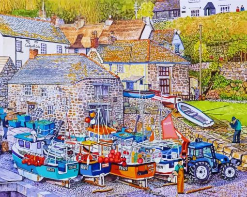 Cadgwith Cove Cornwall Paint By Numbers