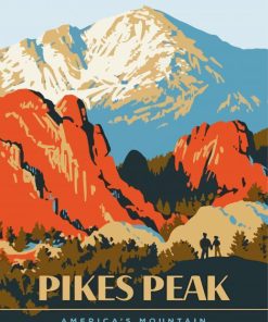 Colorado Pikes Peak Poster Paint By Numbers