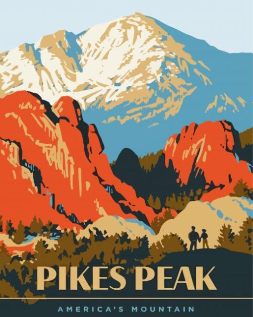 Colorado Pikes Peak Poster Paint By Numbers