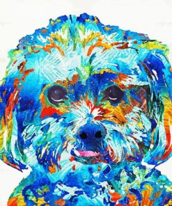 Colorful Abstract Shih Tzu Paint By Numbers