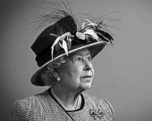 Elizabeth Queen Black And White Paint By Numbers