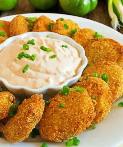 Fried Green Tomatoes With Sauce Paint By Numbers