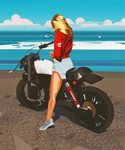 Girl On Motorcycle Paint By Numbers