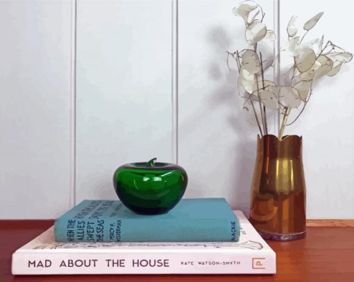 Glass Apples On Books Paint By Numbers