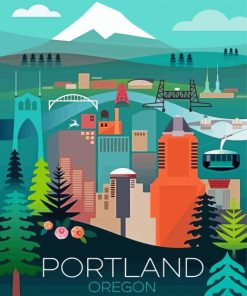 Portland Oregon City Paint By Numbers