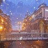 Japanese Winter Town Paint By Numbers