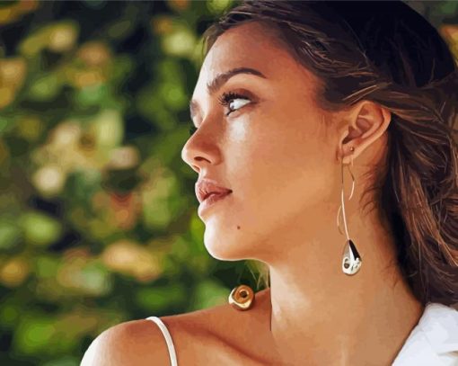 Jessica Alba Side Profile Paint By Numbers