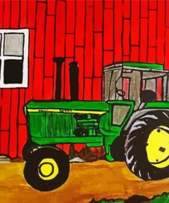 John Deere Tractor Art Paint By Numbers