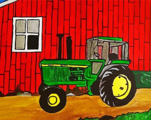 John Deere Tractor Art Paint By Numbers