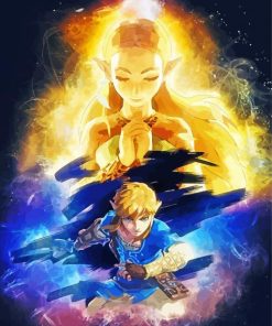 Link And Zelda Paint By Numbers