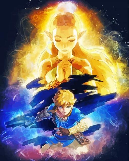 Link And Zelda Paint By Numbers