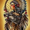 Native American Woman Dream Catchers Paint By Numbers