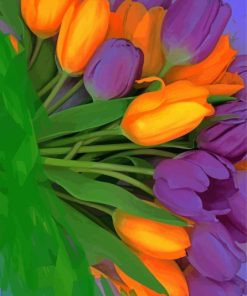 Orange Purple Tulips Paint By Numbers