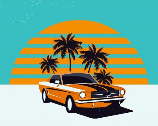 Palm Trees With Car Paint By Numbers