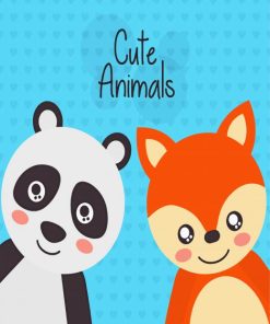 Panda And Fox Animals Paint By Numbers