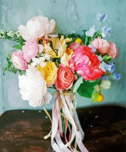 Peonies And Ranunculus Bouquet Paint By Numbers