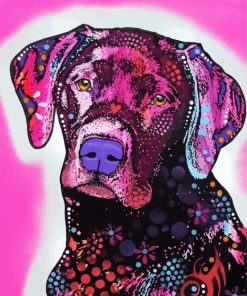 Pink And Black Dog Art Paint By Numbers