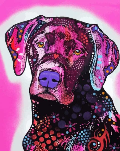 Pink And Black Dog Art Paint By Numbers