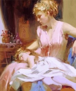 Pino Daeni Mother And Daughter Paint By Numbers