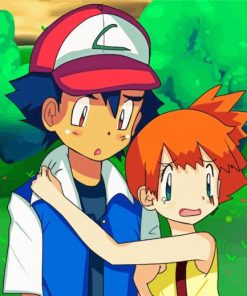 Pokemon Misty And Ash Anime Characters Paint By Numbers