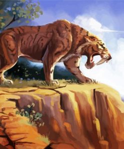 Saber Tooth Tiger Art Paint By Numbers