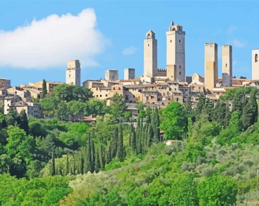 San Gimignano Town Italy Paint By Numbers