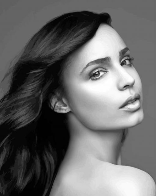 Sofia Carson Black White Paint By Numbers