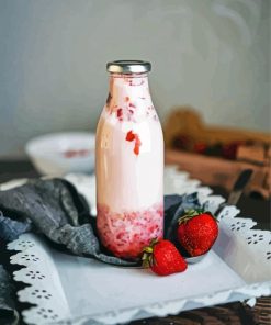 Strawberry Milk Drink Paint By Numbers