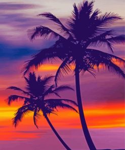 Sunset Palm Trees Paint By Numbers