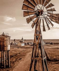 The Old Western Windmill Paint By Numbers