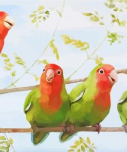 The Rosy Faced Lovebirds Paint By Numbers