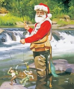 The Santa Fishing Paint By Numbers